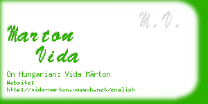 marton vida business card